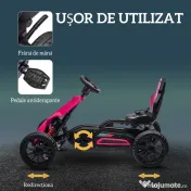 Homcom Kart Copii cu Pedale – Scaun Reglabil, Roti EVA 100×58×58.5 cm | Aosom Romania 