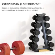 SPORTNOW Suport pentru Gantere cu 5 Niveluri, Suport de Depozitare a Halterelor, Copac pentru Greutati din Otel | Aosom Romania 