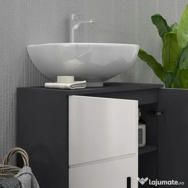 kleankin Dulap pentru Chiuveta cu Picior, Dulap de Baie, Dulap de Depozitare pentru Chiuveta pentru Podea | Aosom Romania