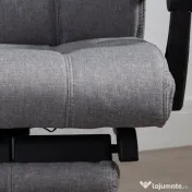 Vinsetto Scaun Birou cu Masaj și cu Încălzire, Fotoliu Birou cu Spătar Înclinabil 155°, Suport Picioare, 66x76x112-120cm,Gri | Aosom Romania