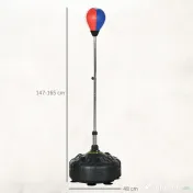 SPORTNOW Punching Ball de Podea cu Bază Umplubilă și Ventuze, Înălțime Reglabilă de la 147-165 cm, Negru 