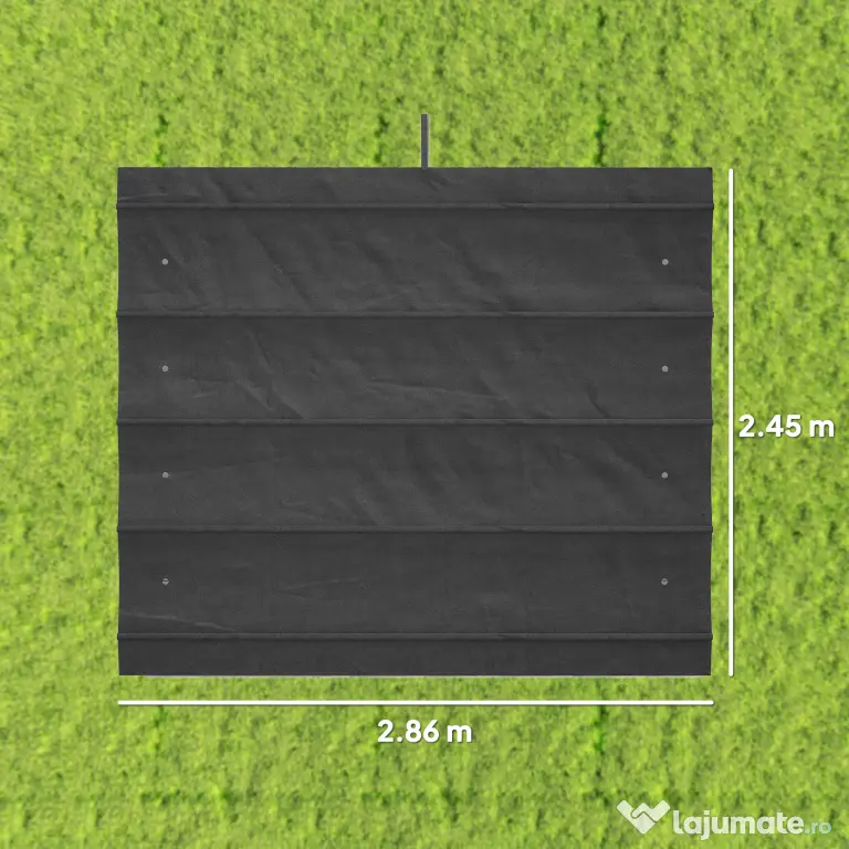 Outsunny Copertină Retractabilă UV30+ pentru Pergolă 3x2.15m Protecție Solară Gri Închis | Aosom Romania