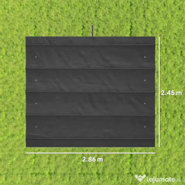 Outsunny Copertină Retractabilă UV30+ pentru Pergolă 3x2.15m Protecție Solară Gri Închis | Aosom Romania