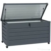 Outsunny Cutie de Depozitare pentru Exterior de 331 Litri cu Roți, Organizator Spațios din Oțel Galvanizat, pentru Terasă și Grădină | Aosom Romania 
