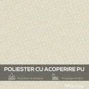 Outsunny Prelată de Rezervă pentru Pergolă cu 16 Orificii de Drenaj, Carlige și Inele, 297x297 cm, Bej | Aosom Romania 