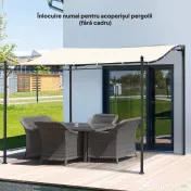 Outsunny Prelată de Rezervă pentru Pergolă cu 16 Orificii de Drenaj, Carlige și Inele, 297x297 cm, Bej | Aosom Romania 