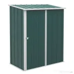 Outsunny Căsuță de Grădină din Oțel pentru Depozitare cu Sistem de Blocare, 161,5x94,5x196cm, Verde