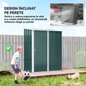 Outsunny Magazie Grădină Mare din Oțel cu Zăvor pentru Grădină, Negru | Aosom Romania 
