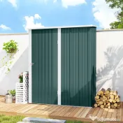 Outsunny Magazie Grădină Mare din Oțel cu Zăvor pentru Grădină, Negru | Aosom Romania 