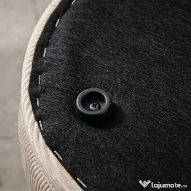 HOMCOM Set de 2 Pouf-uri pentru Depozitare Salvaspazio Rotunde și Îmbunătățite din Catifea cu Nervuri, Alb | Aosom Romania