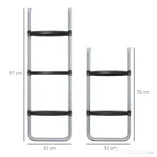 SPORTNOW Scară Acces Trambulină 3 Trepte sau 2 Trepte Late Capacitate 120kg 97x32cm | Aosom Romania 