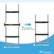 SPORTNOW Scară Acces Trambulină 3 Trepte sau 2 Trepte Late Capacitate 120kg 97x32cm | Aosom Romania 