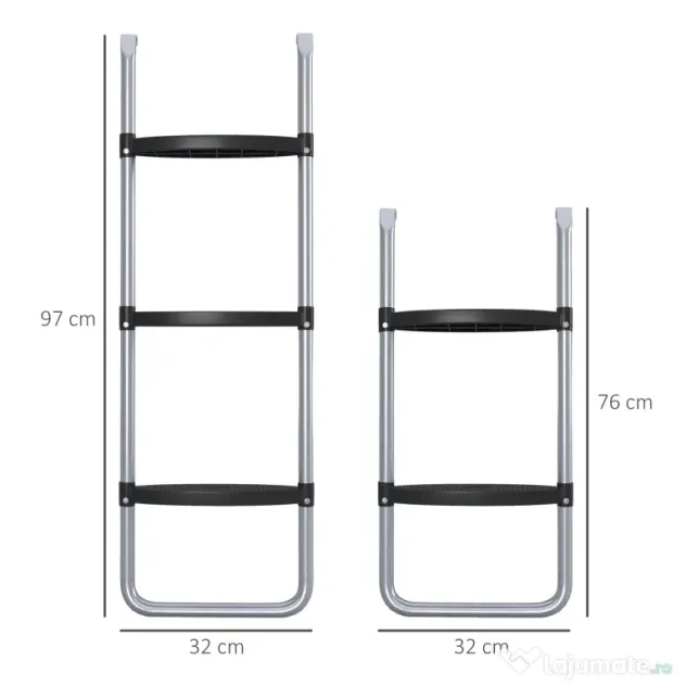 SPORTNOW Scara pentru trambulina cu 3 trepte, 97 x 32 cm