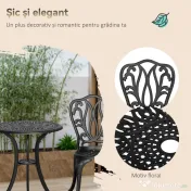 Outsunny Set de Grădină Exterior, Masă Rotundă și Scaune din Aluminiu, Masă de Bistrou cu Orificiu pentru Umbrelă, Mobilier pentru Terasă, Grădini, Verande, Balcoane, Lângă Piscină – Negru | Aosom Romania 
