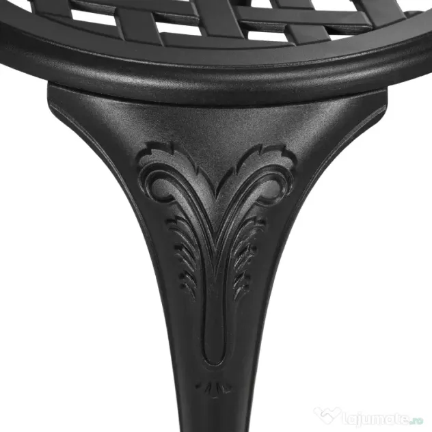 Outsunny Set de Grădină Exterior, Masă Rotundă și Scaune din Aluminiu, Masă de Bistrou cu Orificiu pentru Umbrelă, Mobilier pentru Terasă, Grădini, Verande, Balcoane, Lângă Piscină – Negru | Aosom Romania