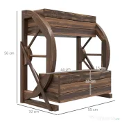 Outsunny Pat de Gradină Înălțat pe 2 Nivele, Jardiniere Căruță din Lemn cu Orificii de Drenaj pentru Legume, Flori, Ierburi Aromatice | Aosom Romania 
