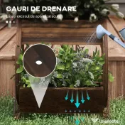 Outsunny Pat de Gradină Înălțat pe 2 Nivele, Jardiniere Căruță din Lemn cu Orificii de Drenaj pentru Legume, Flori, Ierburi Aromatice | Aosom Romania 