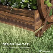 Outsunny Pat de Gradină Înălțat pe 2 Nivele, Jardiniere Căruță din Lemn cu Orificii de Drenaj pentru Legume, Flori, Ierburi Aromatice | Aosom Romania 