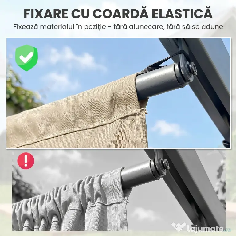 Outsunny Acoperiș de Schimb pentru Pergolă cu 10 Orificii de Drenaj, Permeabil, 4x3 m, Bej | Aosom Romania