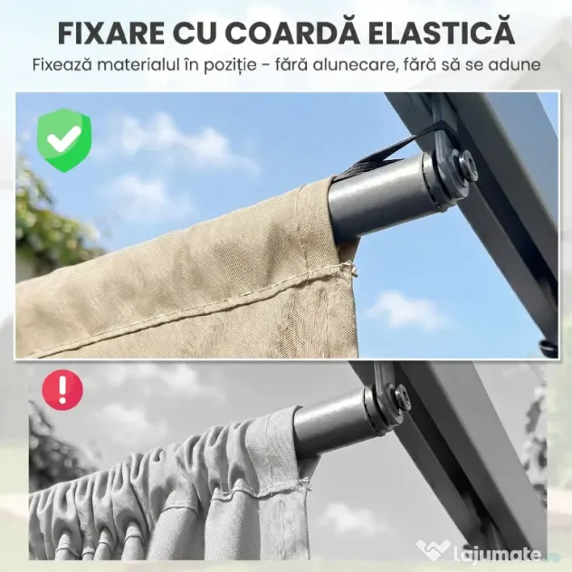 Outsunny Acoperiș de Schimb pentru Pergolă cu 10 Orificii de Drenaj, Permeabil, 4x3 m, Bej | Aosom Romania