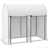 Outsunny Seră de Grădină, Seră pentru Plante cu 2 Uși Batante Rulante, Acoperire PE, Anti-UV, 2x1x1,78 m, Alb | Aosom Romania