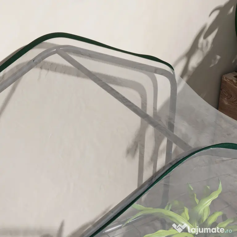Outsunny Sera de Balcon cu 3 Niveluri și Ușă Rulantă, Sera pentru Grădină cu Structură din Oțel și Acoperiș din Plastic, pentru Plante, Flori, Fructe, 59x39x127 cm, Transparentă | Aosom Romania
