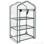 Outsunny Sera pentru Balcon cu 3 Niveluri și Ușă Rulabilă, Sera pentru Grădină cu Structură din Oțel și Acoperire PVC, pentru Plante, Legume, Flori, Fructe, 59x39x127 cm, Transparentă
