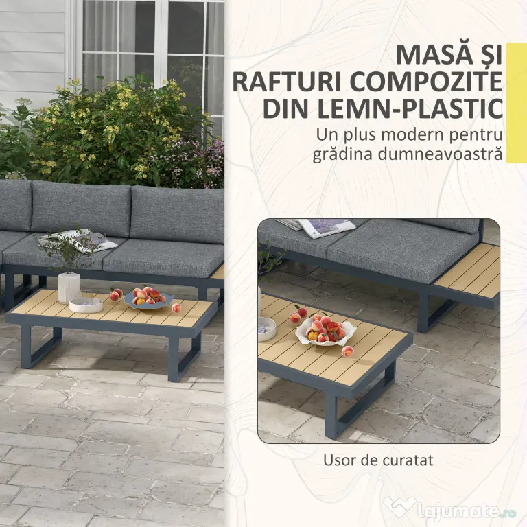 Outsunny Set de Conversatie din 4 Piese pentru Terasa | Aosom Romania