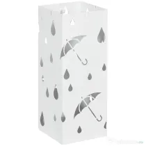 HOMCOM Suport pentru Umbrele din Metal cu 4 Cârlige, Suport pentru Umbrele cu Design Modern, 15,5x15,5x41 cm, Alb | Aosom Romania