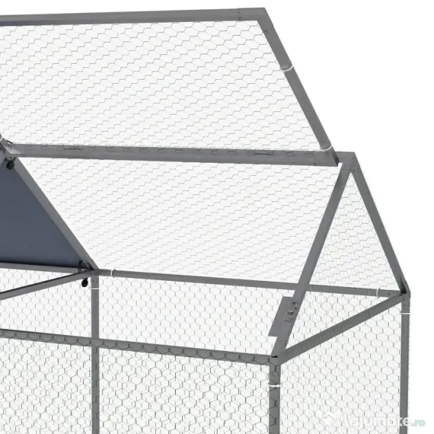 PawHut Cusca pentru Animale Mici, Tarc Exterior cu Acoperiș, Tarusi de Pământ, 2x1m, Verde | Aosom Romania
