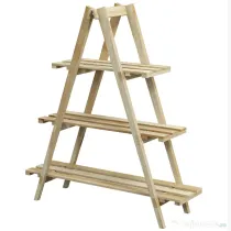 Outsunny Suport Vertical pentru Plante cu 3 Nivele din Lemn de Brad, 100x36x112 cm, Culoare Lemn Natural