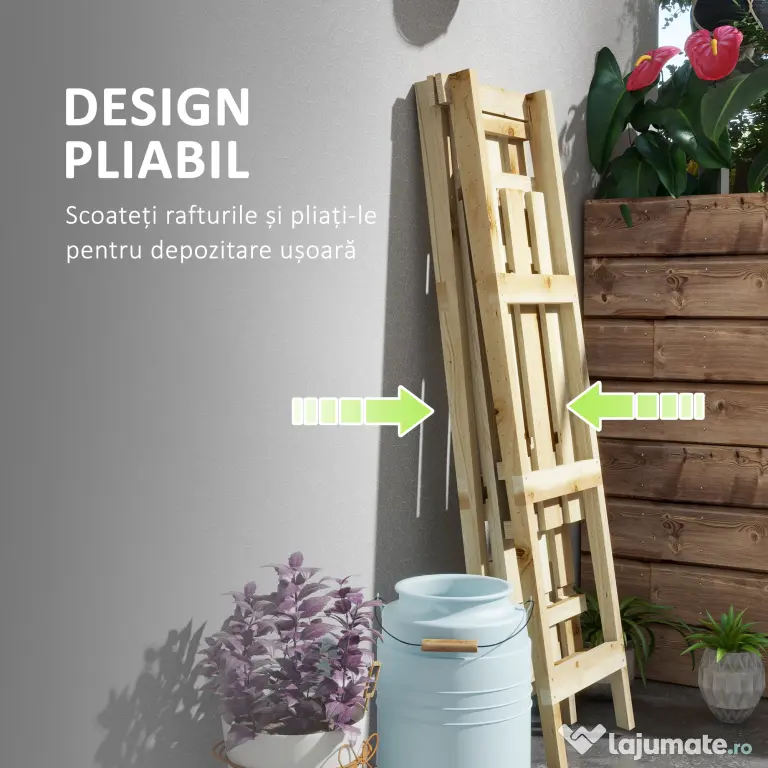 Suport de plante din lemn Outsunny , suport pentru ghivece | Aosom Romania