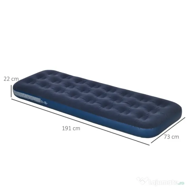 Outsunny Saltea cu aer individual cu pompă manuală, pat portabil | Aosom Romania