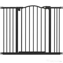 PawHut Poartă Extensibilă pentru câini fără șuruburi, Poartă de Siguranță Reglabilă, 94-100x78 cm, Negru | Aosom Romania