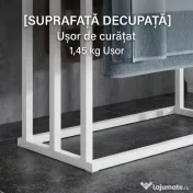 kleankin Suport independent pentru prosoape cu 3 bare din bambus și oțel, 45x22,5x86 cm, alb și culoarea lemnului