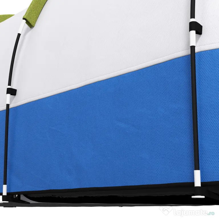 Outsunny Cort de Camping pentru 2-3 Persoane, Impermeabil, cu 2 Zone și 3 Intrări, 420x200x150 cm, Verde | Aosom Romania