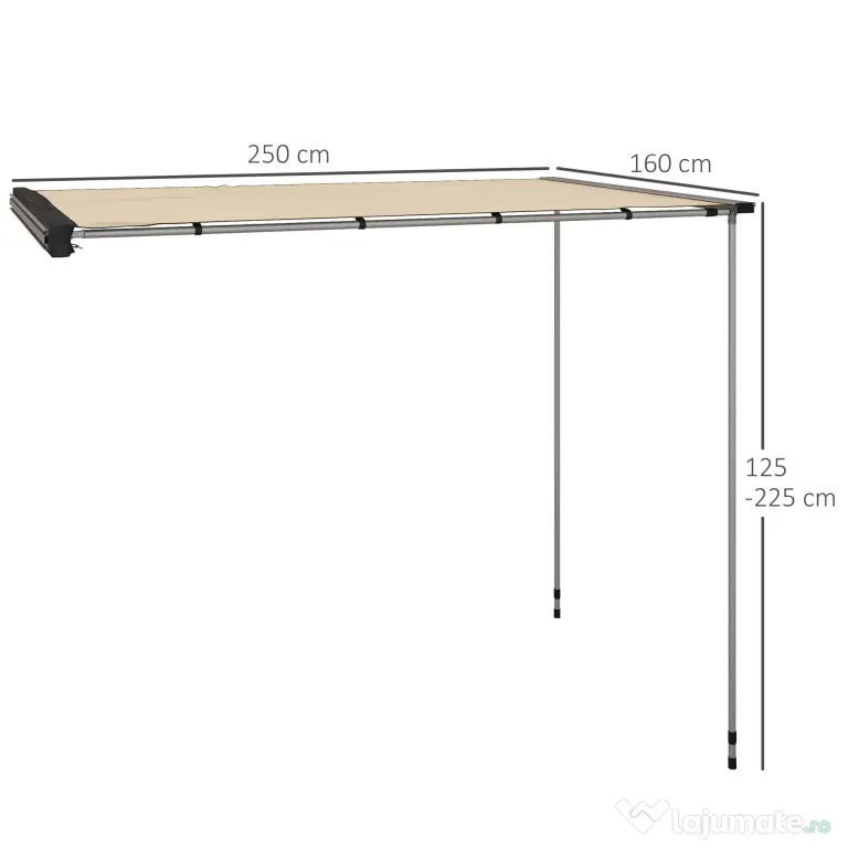 Outsunny Marchiza Laterala de 1,5 x 2,6m pentru Masina