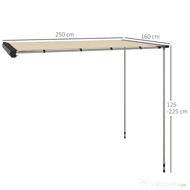 Outsunny Marchiza Laterala de 1,5 x 2,6m pentru Masina