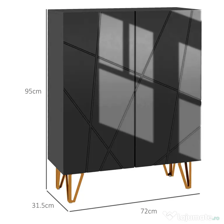HOMCOM Dulap Îngust pentru Pantofi, Dulap Subțire pentru Depozitarea a 15-20 de Pantofi, 95x72x31.5 cm, Negru | Aosom Romania