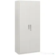 HOMCOM Dulap de Depozitare pentru Birou cu 5 Niveluri, Dulap Metalic cu 2 Uși și 4 Rafturi Reglabile, 80x40x180 cm, Alb 