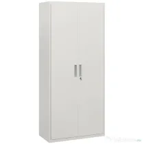 HOMCOM Dulap de Depozitare pentru Birou cu 5 Niveluri, Dulap Metalic cu 2 Uși și 4 Rafturi Reglabile, 80x40x180 cm, Alb