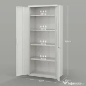 HOMCOM Dulap de Depozitare pentru Birou cu 5 Niveluri, Dulap Metalic cu 2 Uși și 4 Rafturi Reglabile, 80x40x180 cm, Alb 