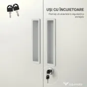 HOMCOM Dulap de Depozitare pentru Birou cu 5 Niveluri, Dulap Metalic cu 2 Uși și 4 Rafturi Reglabile, 80x40x180 cm, Alb 