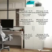 HOMCOM Dulap de Depozitare pentru Birou cu 5 Niveluri, Dulap Metalic cu 2 Uși și 4 Rafturi Reglabile, 80x40x180 cm, Alb 