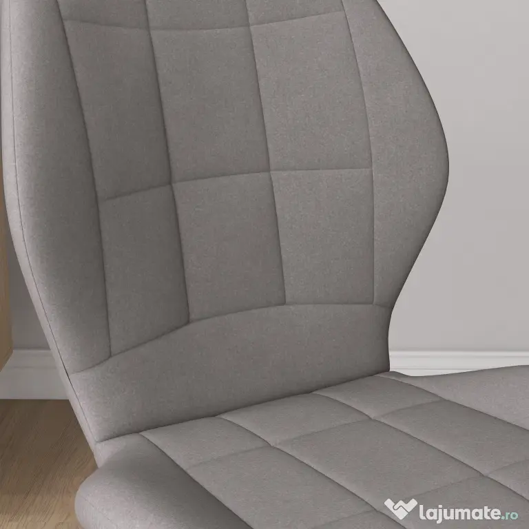 HOMCOM Set of Four Modern Style Flannel Dining Chairs - Light Grey | Aosom Romania