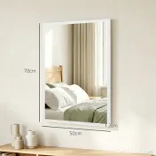 HOMCOM Oglindă Dreptunghiulară de Perete cu Cârlige, Sticlă și MDF, 60x80 cm, Negru | Aosom Romania