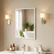 HOMCOM Oglindă Dreptunghiulară de Perete cu Cârlige, Sticlă și MDF, 60x80 cm, Negru | Aosom Romania