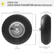 Outsunny Set de 2 anvelope pneumatice de schimb, cu alezaj de 16 mm pentru cărucior de grădină, roabă și cărucior de transport 