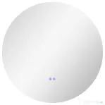 kleankin Oglindă de Baie cu Lumină LED Rotundă 80cm, 3 Culori, 3000-6500K, Oglindă de Perete Iluminată cu Interruptoare Touch, Luminozitate Reglabilă, Funcție Memorie și Anti-Ceață, IP44