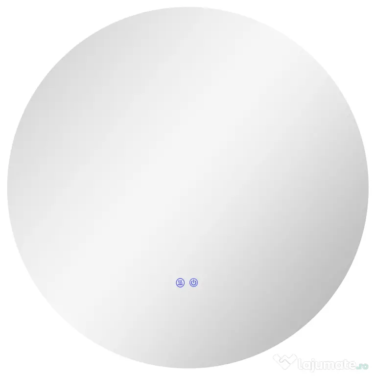 Kleankin Oglinda de Baie Rotunda cu Lumina LED in 3 Culori si intrerupatoare Touch, Ø70x3.5 cm, Transparent | Aosom Romania